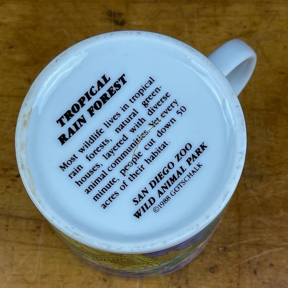 Vintage San Diego Zoo Tropical Rain Forest Tiger Frog Cockatoo Coffee Mug - Picture 10 of 10